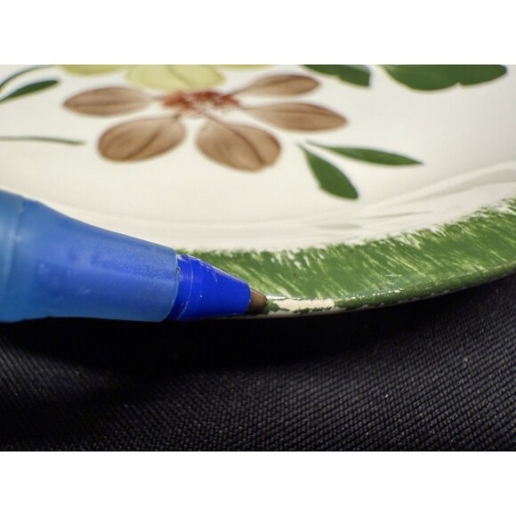 Set of 8 Blue Ridge Southern Potteries Green Briar Bread Plates 6.25” flowers - Picture 7 of 11